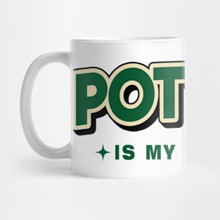 Pottery Is My Therapy Retro Style Mug